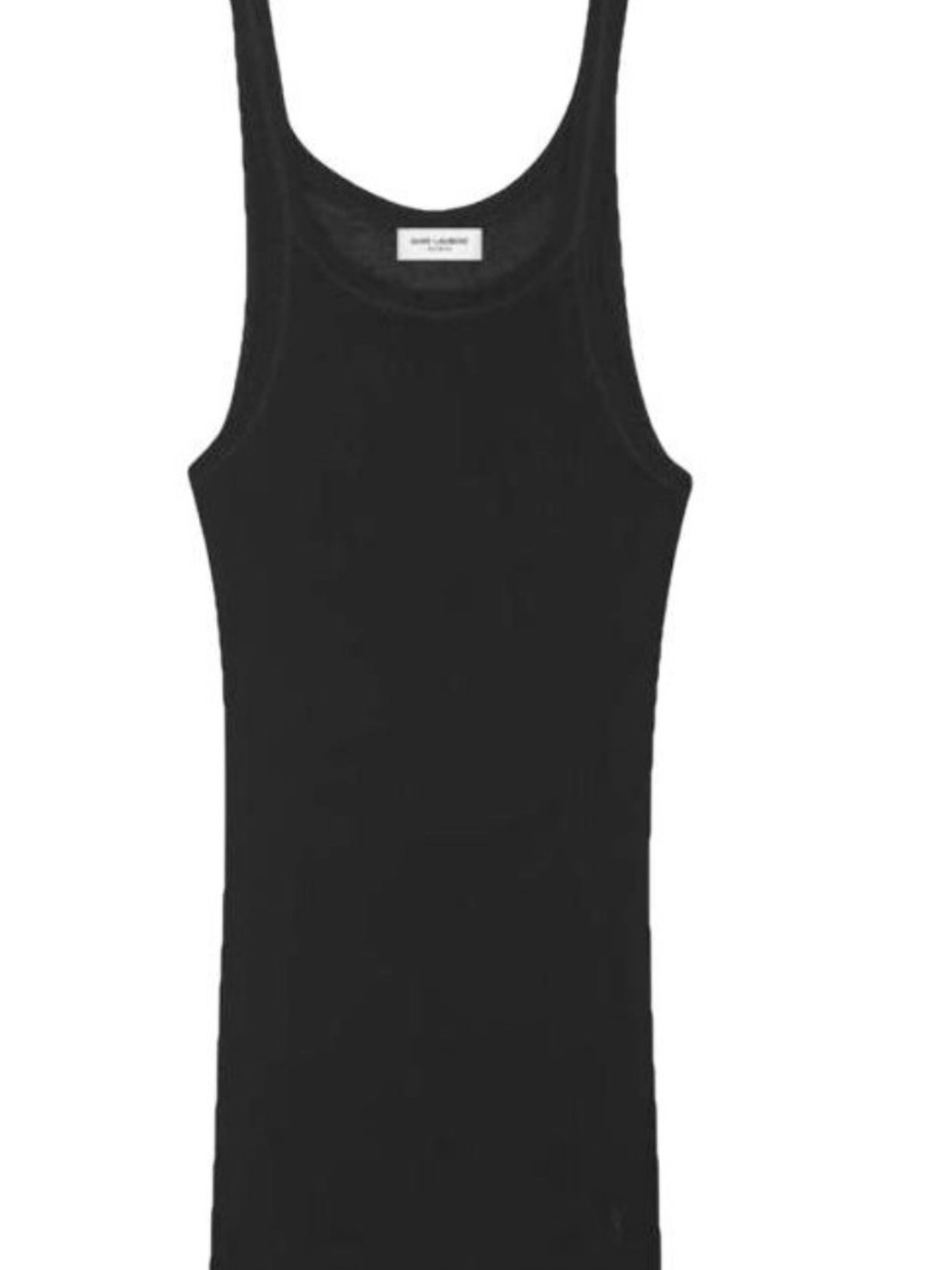 Saint Laurent Black Ribbed Tank Dress